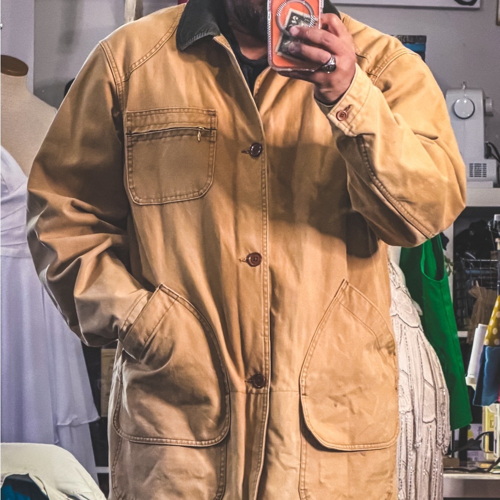 Vintage L L Bean Canvas Barn Chore Hunting Jacket XL Men’s Tall Made in USA Tan